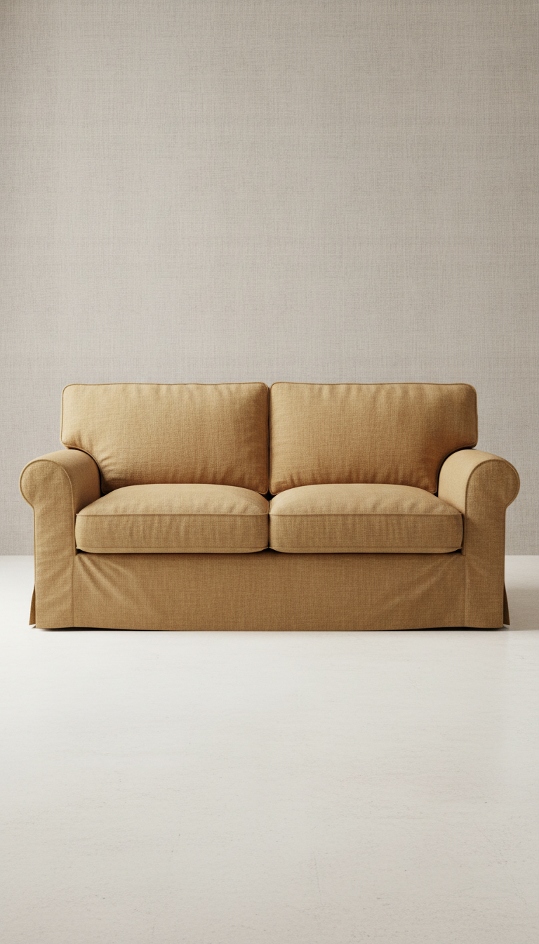 Linen Sofa With Deep Seat Cushions