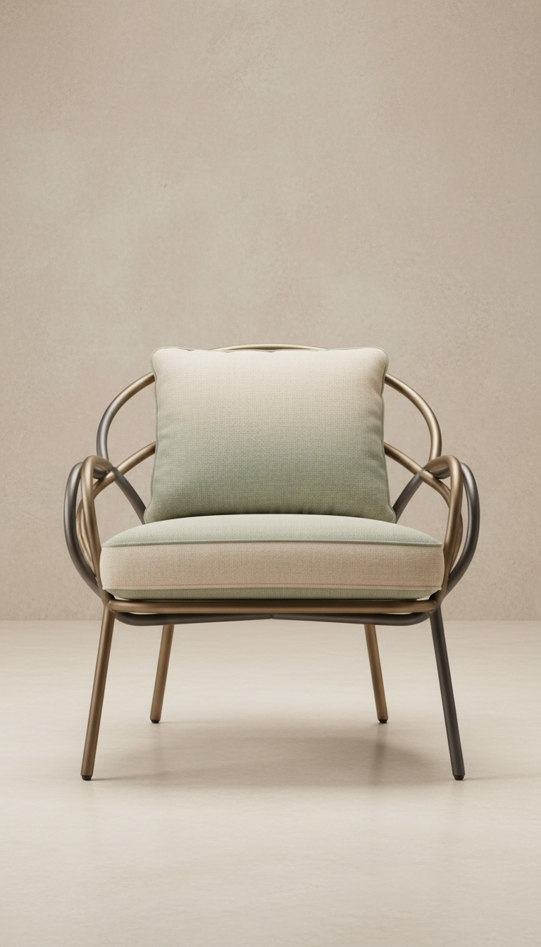 Luna brushed metal accent chair